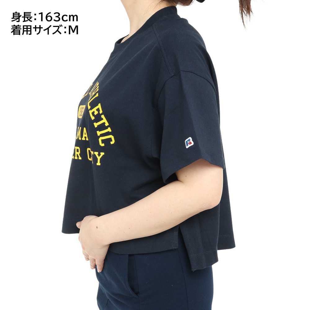 ラッセル（RUSSELL）（レディース）16/-OE ショート丈半袖Tシャツ RBL23S1002 NVY