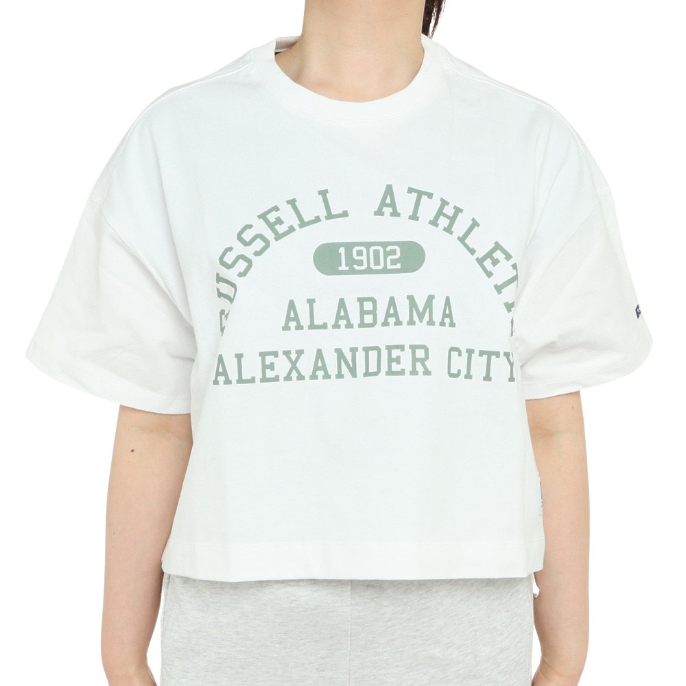 ラッセル（RUSSELL）（レディース）16/-OE ショート丈半袖Tシャツ RBL23S1002 WHT