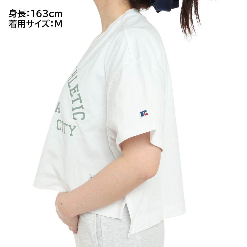 ラッセル（RUSSELL）（レディース）16/-OE ショート丈半袖Tシャツ RBL23S1002 WHT