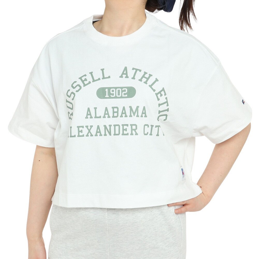 ラッセル（RUSSELL）（レディース）16/-OE ショート丈半袖Tシャツ RBL23S1002 WHT