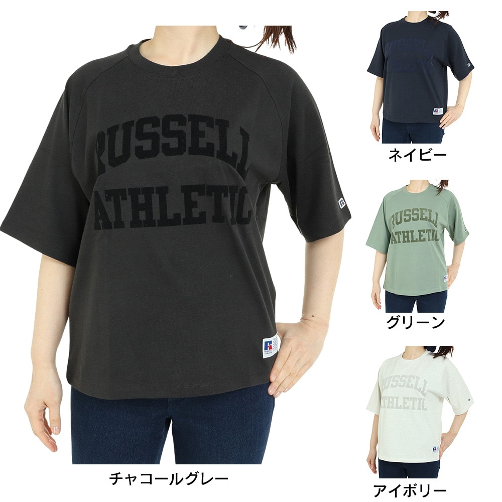 ラッセル（RUSSELL）（レディース）半袖Tシャツ レディース 88/12 ラグラン RBL23S1004 NVY