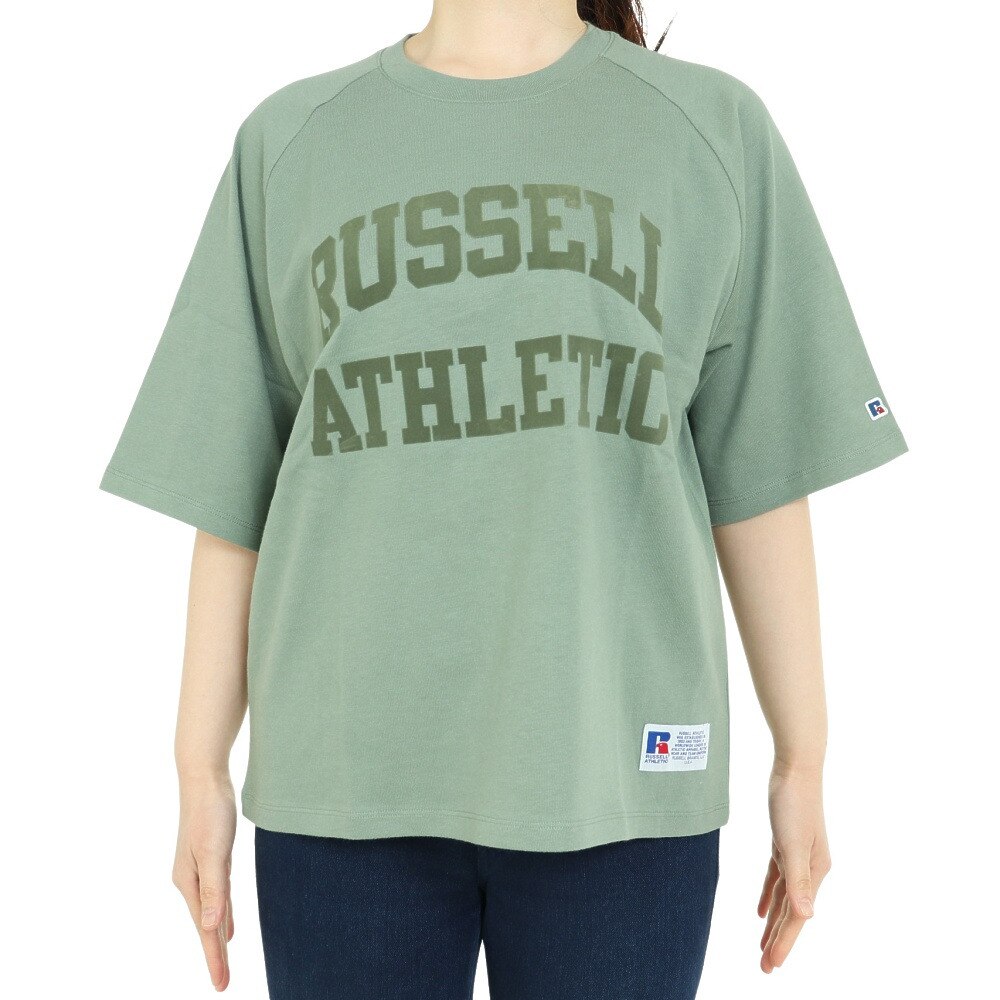 ラッセル（RUSSELL）（レディース）半袖Tシャツ レディース 88/12 ラグラン RBL23S1004 GRN