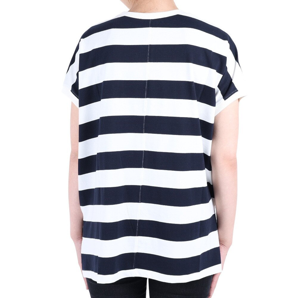 ミティス（mitis）（レディース）半袖Tシャツ レディース 太ボーダーフレンチTシャツ 23111008NVY  スポーツ用品はスーパースポーツゼビオ