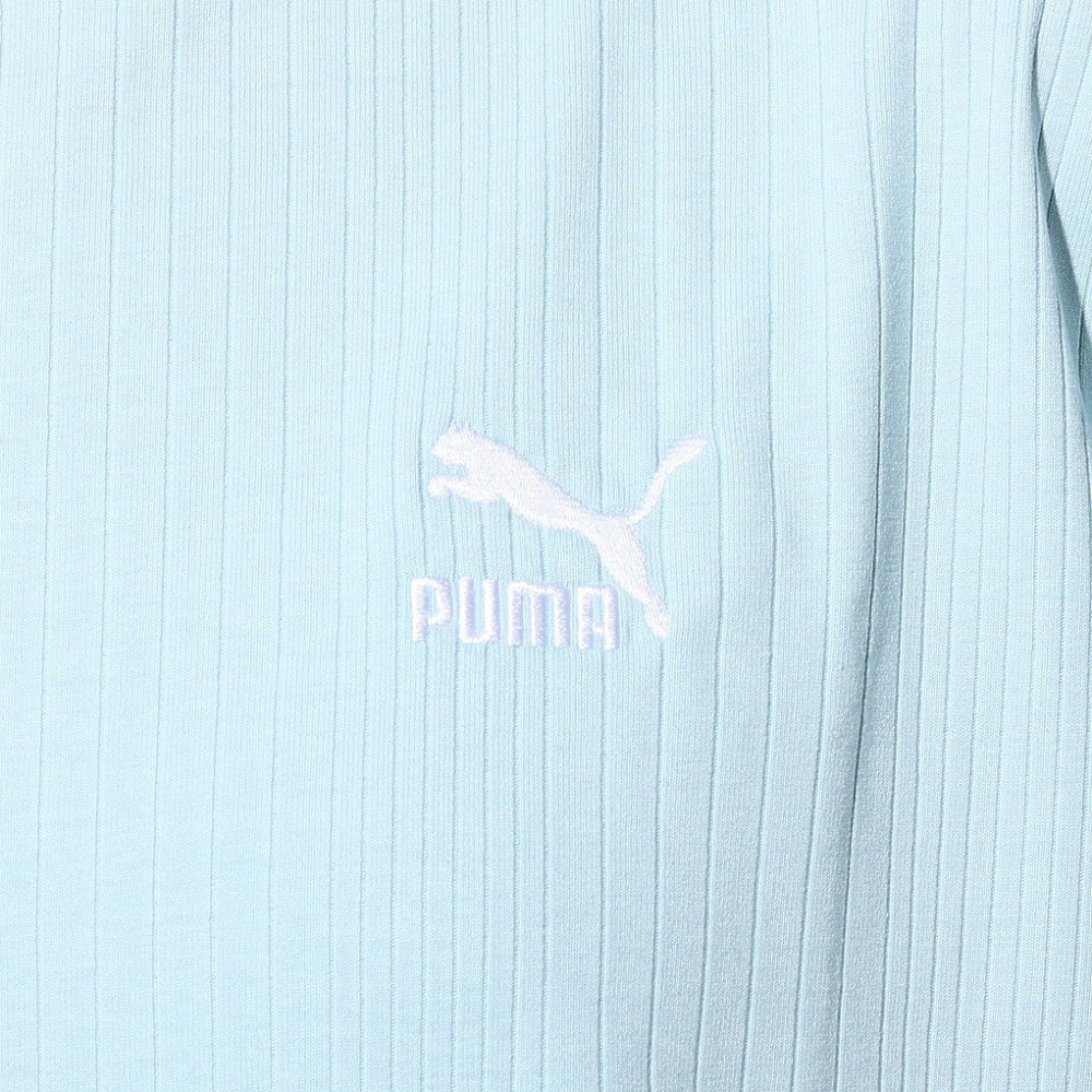 プーマ（PUMA）（レディース）CLASSICS リブ リラックス モックネック半袖シャツ 626071 22 TQS