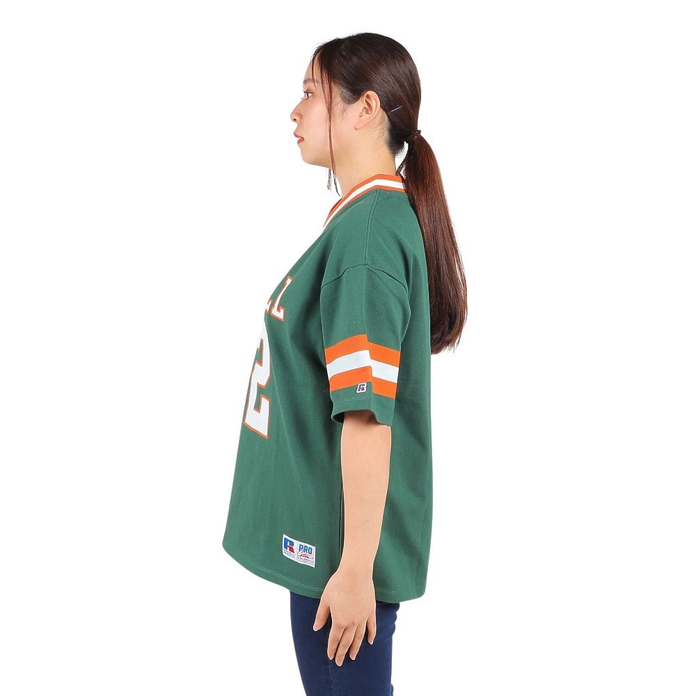 ラッセル（RUSSELL）（レディース）ProCottonフットボールTシャツ スパッツ付き RBL24S1002 DGRN