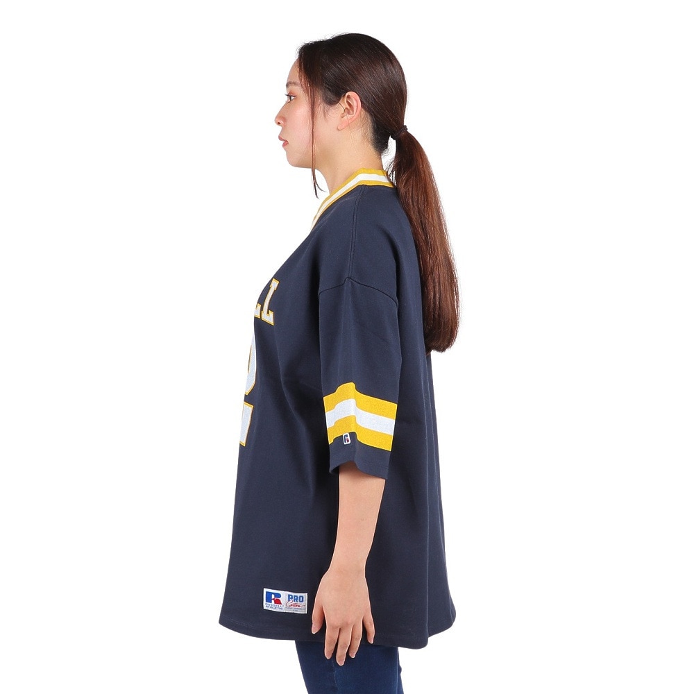 ラッセル（RUSSELL）（レディース）ProCotton フットボール 半袖Tシャツ スパッツ付き RBL24S1002 NVY