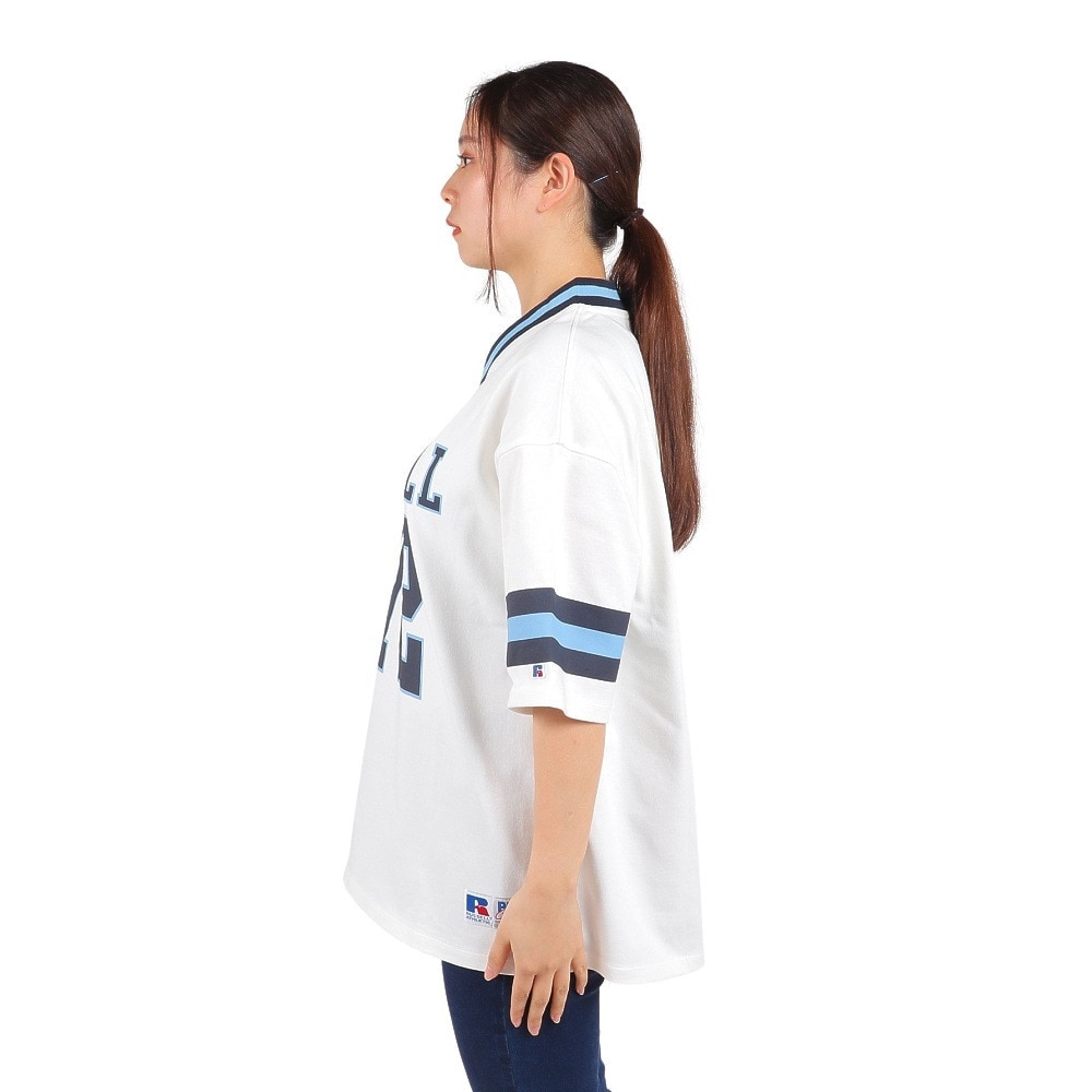 ラッセル（RUSSELL）（レディース）ProCottonフットボールTシャツ スパッツ付き RBL24S1002 WHT