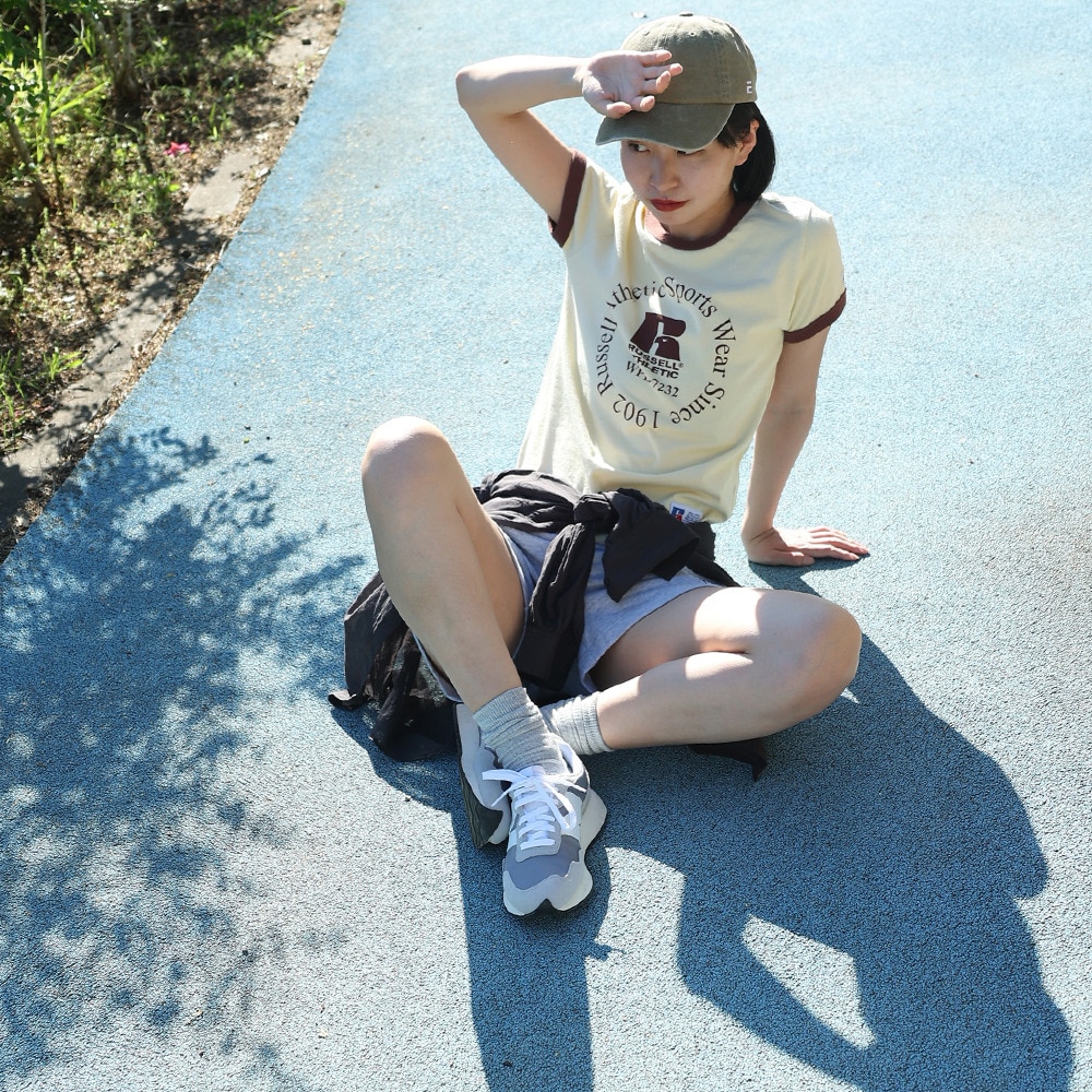ラッセル（RUSSELL）（レディース）16/-OE REGリンガー 半袖Tシャツ RBL24S1003 CRM