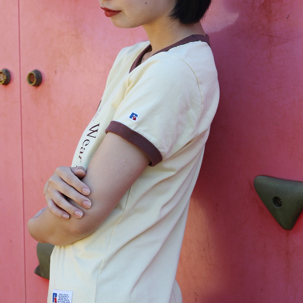 ラッセル（RUSSELL）（レディース）16/-OE REGリンガー 半袖Tシャツ RBL24S1003 CRM