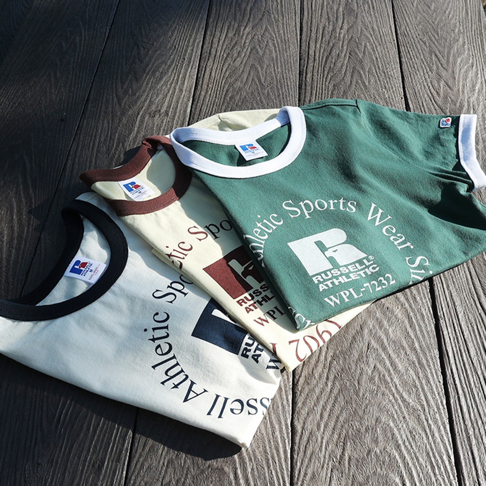 ラッセル（RUSSELL）（レディース）16/-OE REGリンガー 半袖Tシャツ RBL24S1003 DGRN