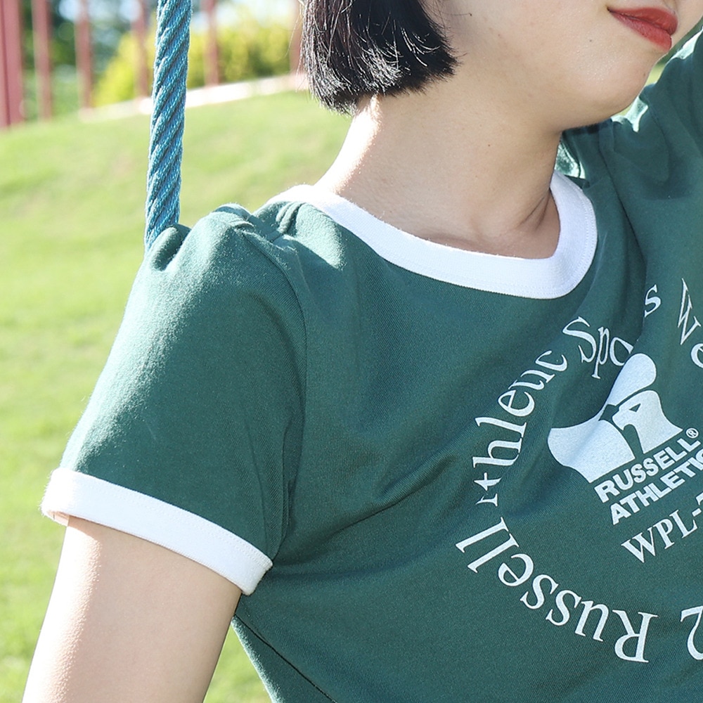 ラッセル（RUSSELL）（レディース）16/-OE REGリンガー 半袖Tシャツ RBL24S1003 DGRN