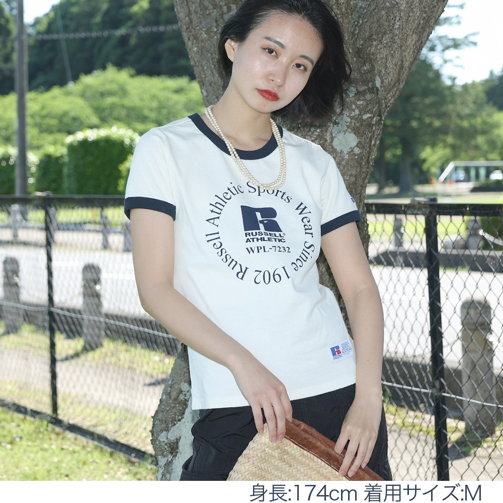 ラッセル（RUSSELL）（レディース）16/-OE REGリンガーTシャツ RBL24S1003 IVR