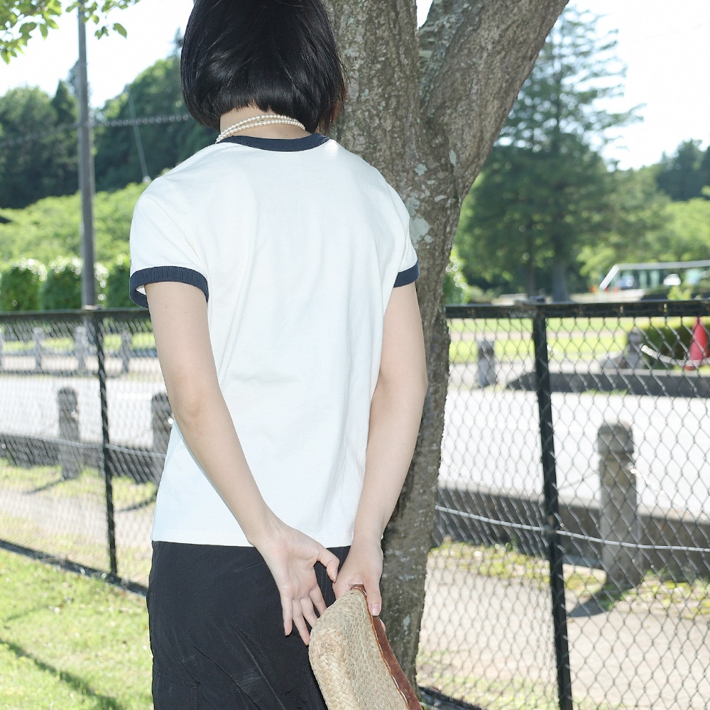 ラッセル（RUSSELL）（レディース）16/-OE REGリンガーTシャツ RBL24S1003 IVR