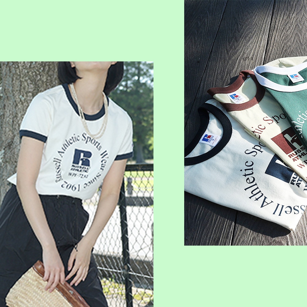 ラッセル（RUSSELL）（レディース）16/-OE REGリンガーTシャツ RBL24S1003 IVR