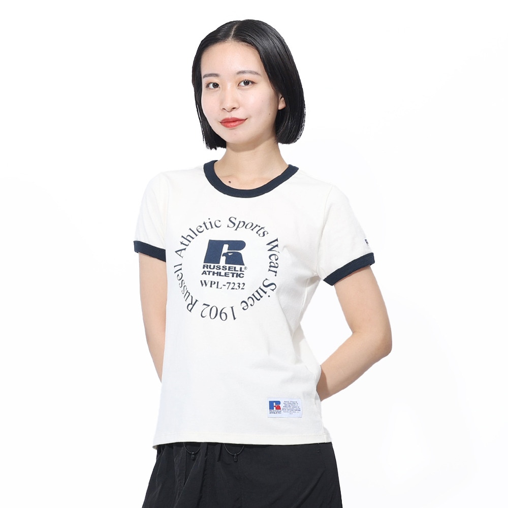 ラッセル（RUSSELL）（レディース）16/-OE REGリンガーTシャツ RBL24S1003 IVR