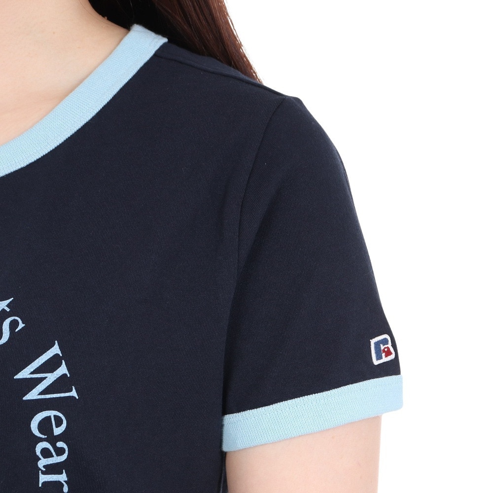ラッセル（RUSSELL）（レディース）16/-OE REGリンガー 半袖Tシャツ RBL24S1003 NVY