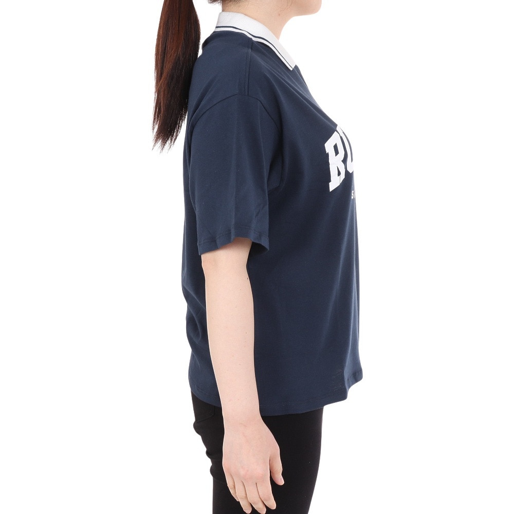 ラッセル（RUSSELL）（レディース）襟付き カレッジ ワイド Tシャツ RBL24S1012 NVY