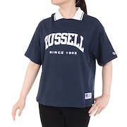 ラッセル（RUSSELL）（レディース）襟付き カレッジ ワイド Tシャツ RBL24S1012 NVY