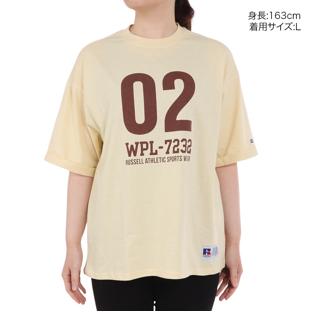 ラッセル（RUSSELL）（レディース）ナンバリング ワイド Tシャツ RBL24S1014 CRM