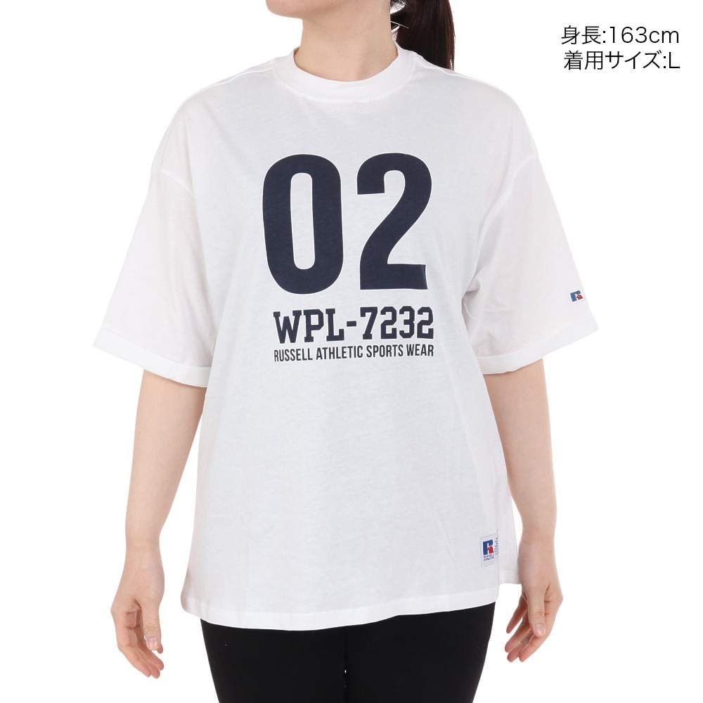 ラッセル（RUSSELL）（レディース）ナンバリング ワイド Tシャツ RBL24S1014 WHT