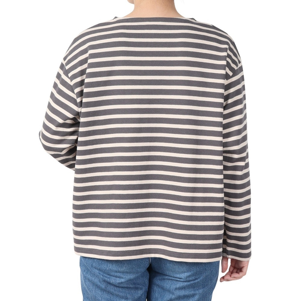 オーシバル（ORCIVAL）（レディース）COTTON LOURD WIDE BOAT NECK BASQUE シャツ B249SMOKExWHEAT