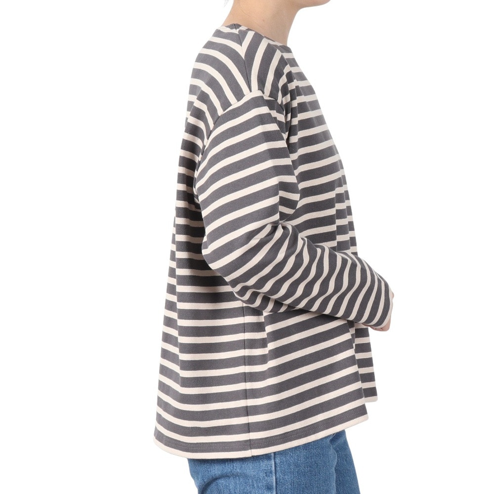 オーシバル（ORCIVAL）（レディース）COTTON LOURD WIDE BOAT NECK BASQUE シャツ B249SMOKExWHEAT