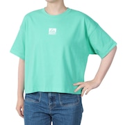 (レディース)スクエア ロゴ 半袖 Tシャツ RFTEL2503-AQA