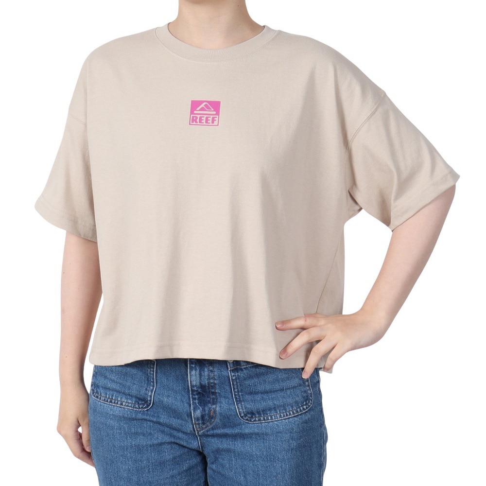 リーフ（REEF）（レディース）スクエア ロゴ 半袖 Tシャツ RFTEL2503-SND