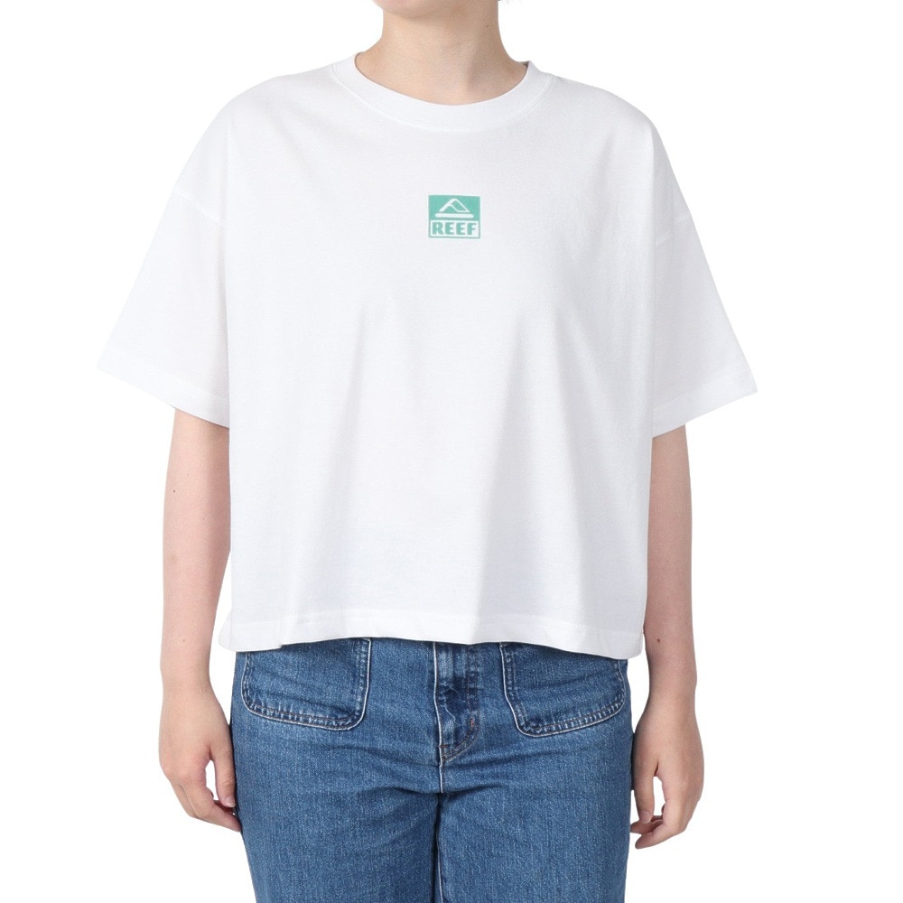 リーフ（REEF）（レディース）スクエア ロゴ 半袖 Tシャツ RFTEL2503-WHT
