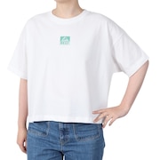 (レディース)スクエア ロゴ 半袖 Tシャツ RFTEL2503-WHT