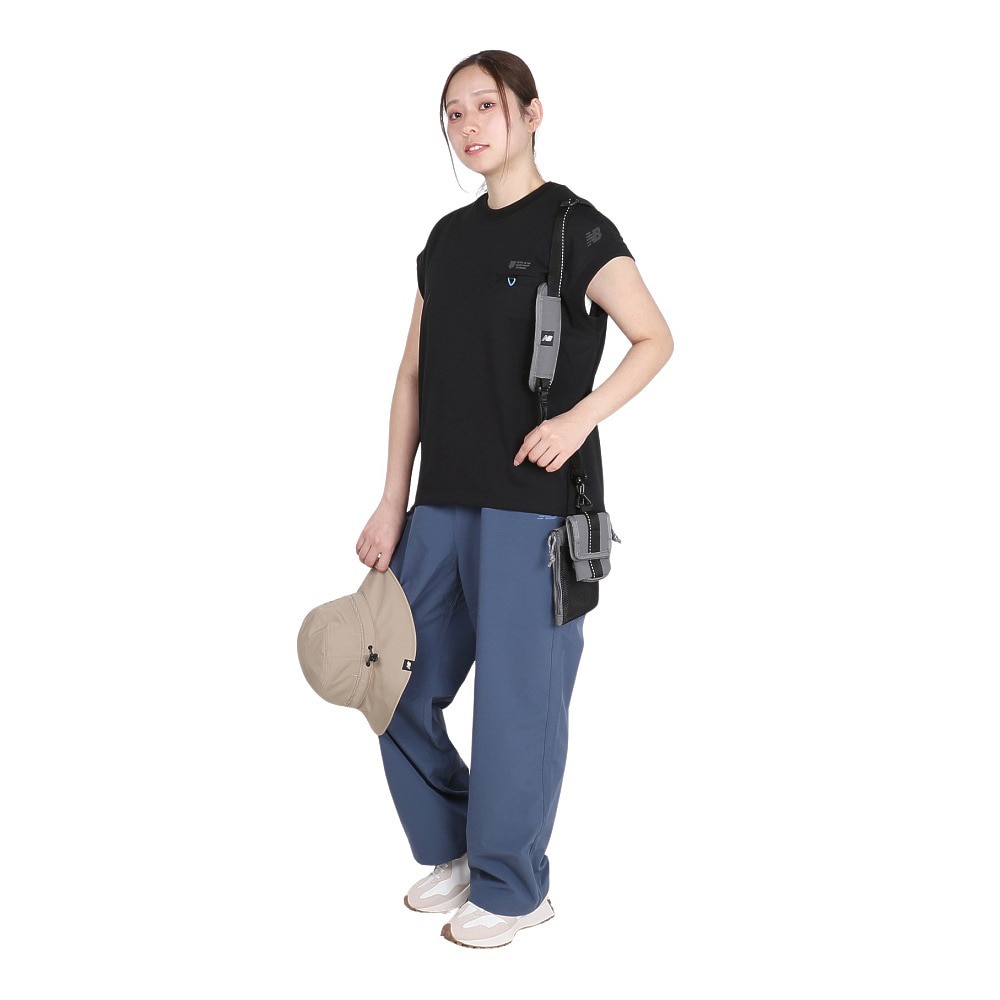ニューバランス（new balance）（レディース）フレンチスリーブプルオーバーTシャツ AWT55087BK