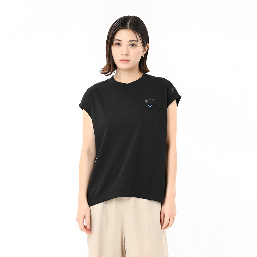 ニューバランス（new balance）（レディース）フレンチスリーブプルオーバーTシャツ AWT55087BK