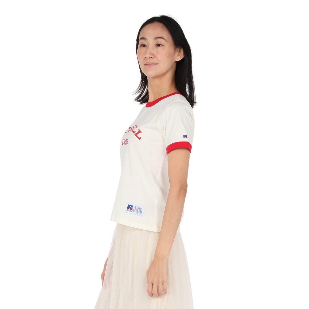ラッセル（RUSSELL）（レディース）30/ アーチロゴリンガー 半袖Tシャツ RBL25S1001 IVR