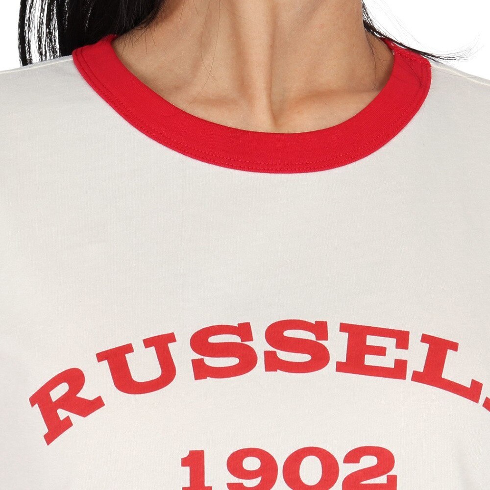 ラッセル（RUSSELL）（レディース）30/ アーチロゴリンガー 半袖Tシャツ RBL25S1001 IVR