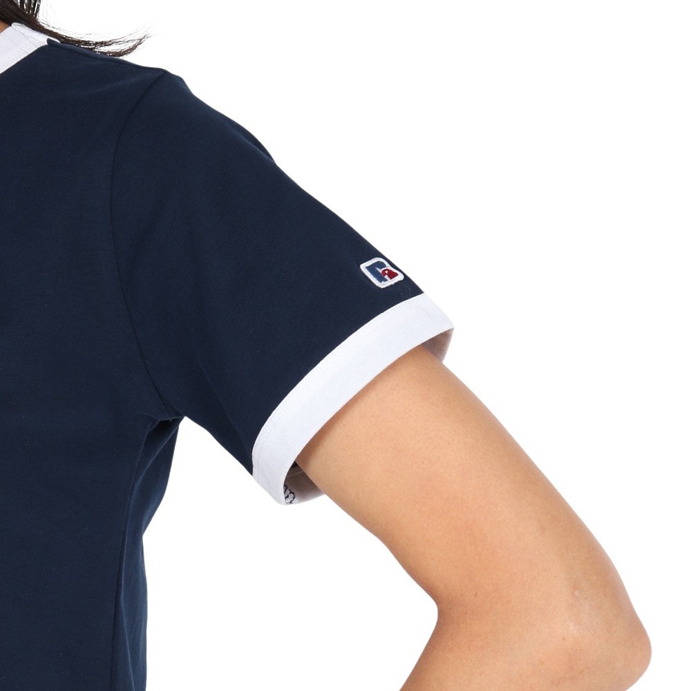 ラッセル（RUSSELL）（レディース）アーチロゴリンガー 半袖Tシャツ RBL25S1001 NVY