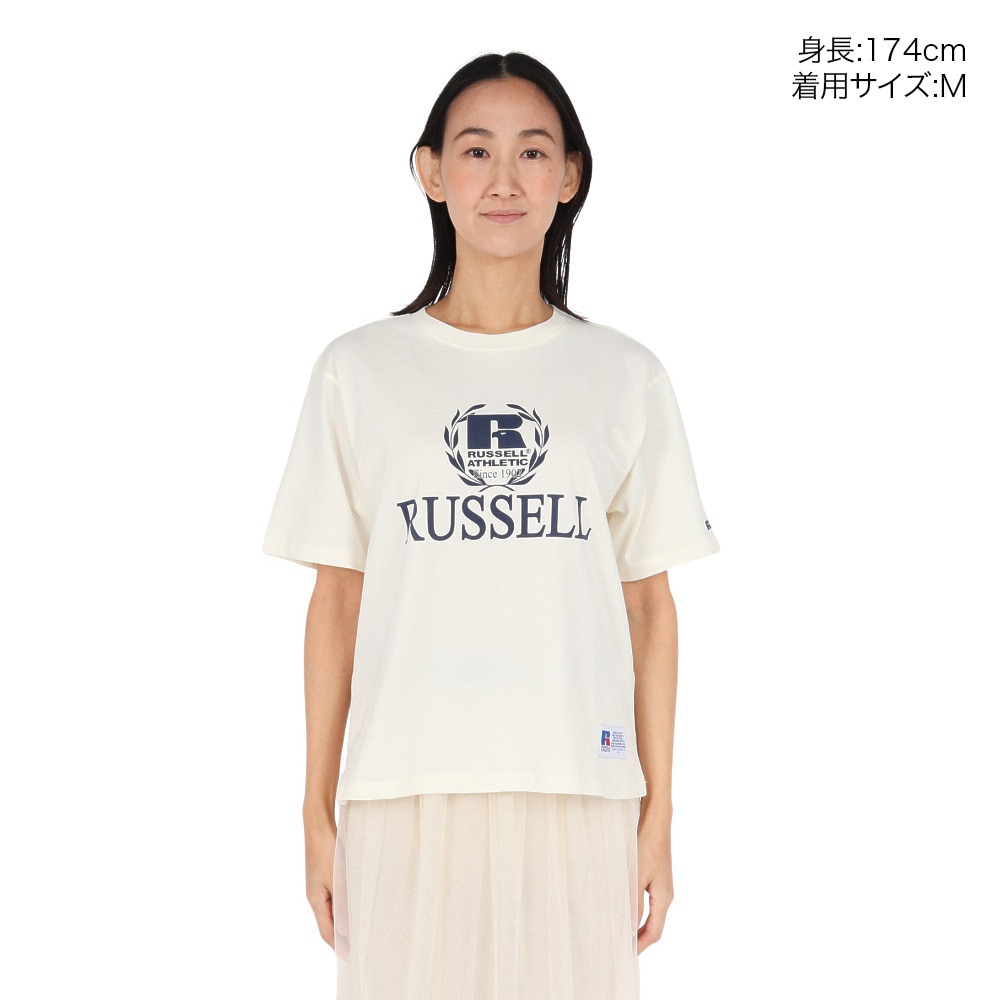 ラッセル（RUSSELL）（レディース）30/ カレッジプリント 半袖Tシャツ RBL25S1002 IVR