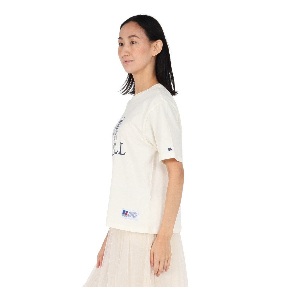 ラッセル（RUSSELL）（レディース）30/ カレッジプリント 半袖Tシャツ RBL25S1002 IVR