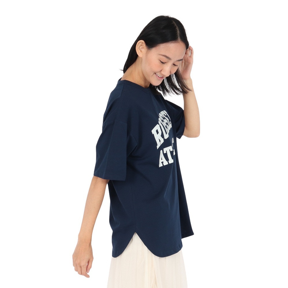 ラッセル（RUSSELL）（レディース）ロゴプリント 半袖Tシャツ RBL25S1004 NVY