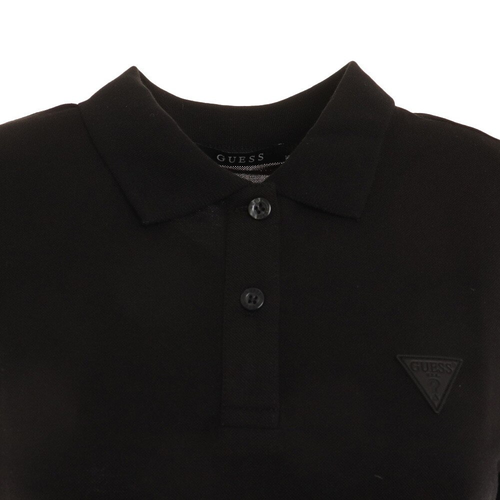 GUESS（レディース）ワンポイントロゴ 半袖ポロシャツ YM2K8470 KBLK
