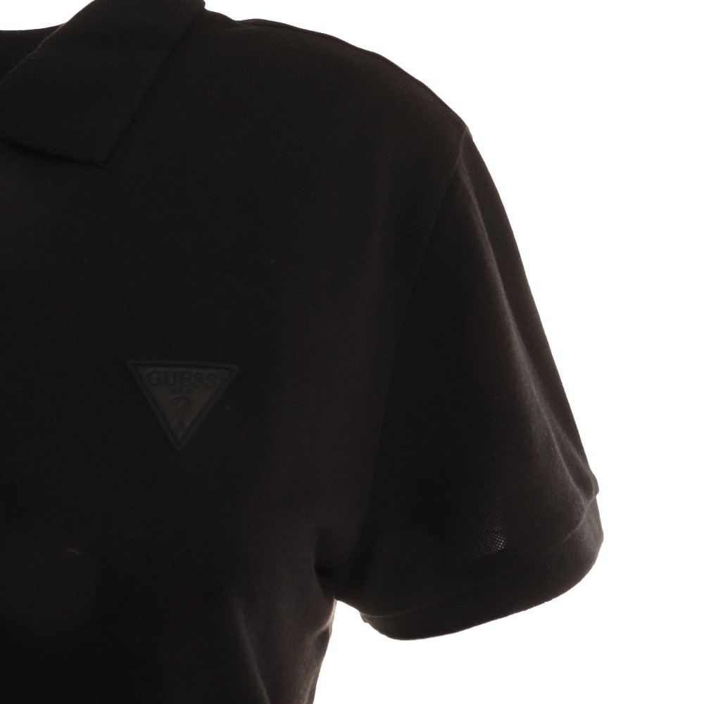 ゲス（GUESS）（レディース）ワンポイントロゴ 半袖ポロシャツ YM2K8470 KBLK