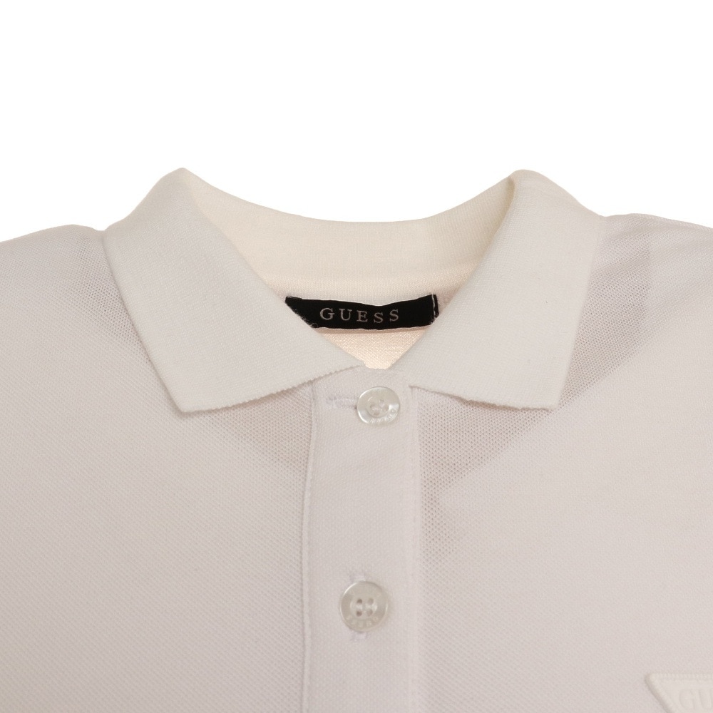 ゲス（GUESS）（レディース）ワンポイントロゴ 半袖ポロシャツ YM2K8470 KWHT