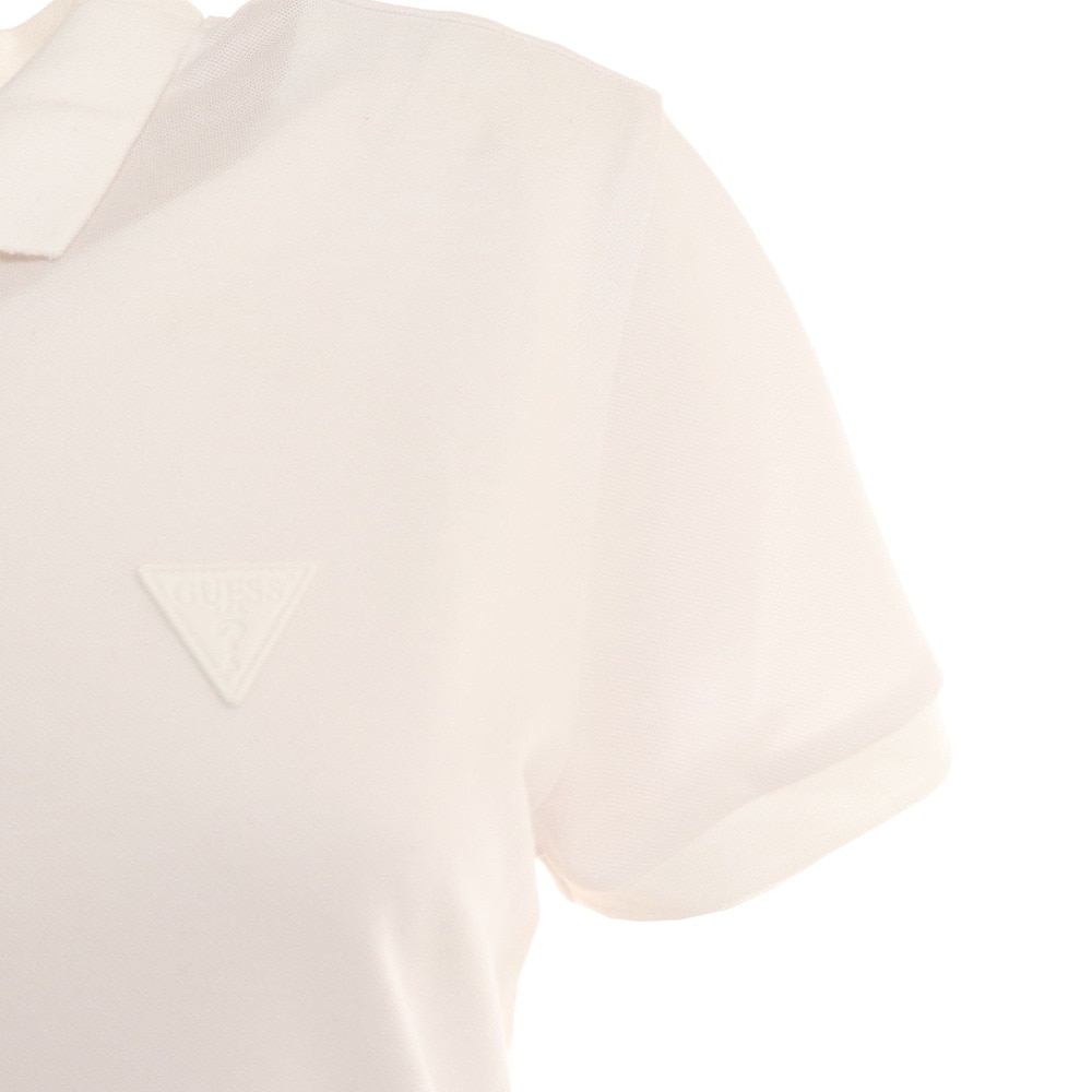 ゲス（GUESS）（レディース）ワンポイントロゴ 半袖ポロシャツ YM2K8470 KWHT