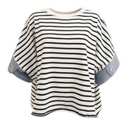クローバーリーフ（LOVERS' LANE 45）（レディース）Tシャツ レディース 半袖 袖デニム 半袖プルオーバー 12800965-BOD