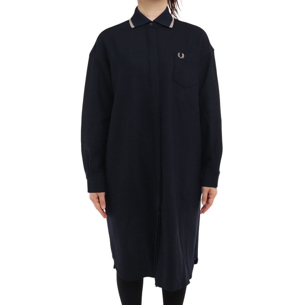 フレッドペリーKnitted Collar Shirt Dress ネイビー