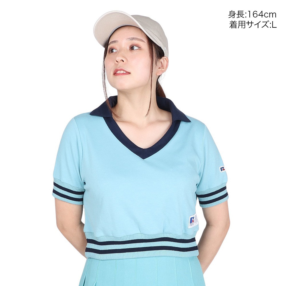 ラッセル（RUSSELL）（レディース）Vネックショート丈 半袖 RBL24S1008 TQG