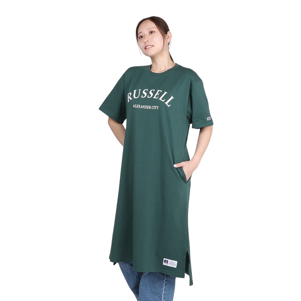 ラッセル（RUSSELL）（レディース）40/2 半袖ワンピース RBL25S1007 DGRN
