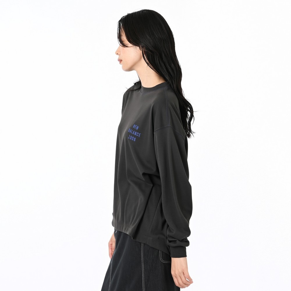 ニューバランス（new balance）（メンズ、レディース）ODロングスリーブTシャツ AWT55654BLK