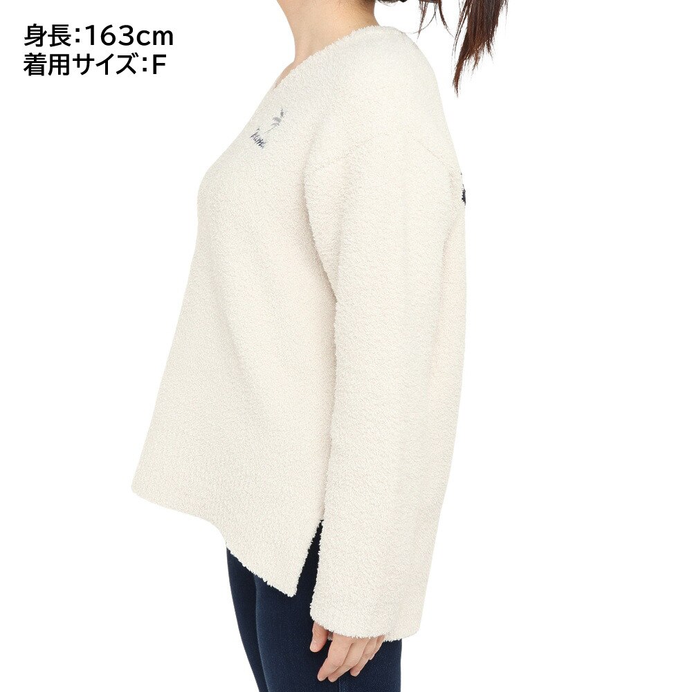 Hula Lani（レディース）モコモコ Vネックニット 224HU2KN023 WHT F