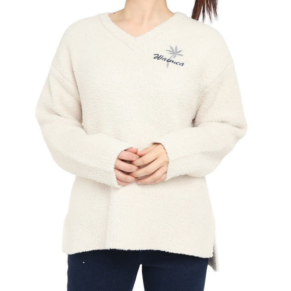 Hula Lani（レディース）モコモコ Vネックニット 224HU2KN023 WHT F