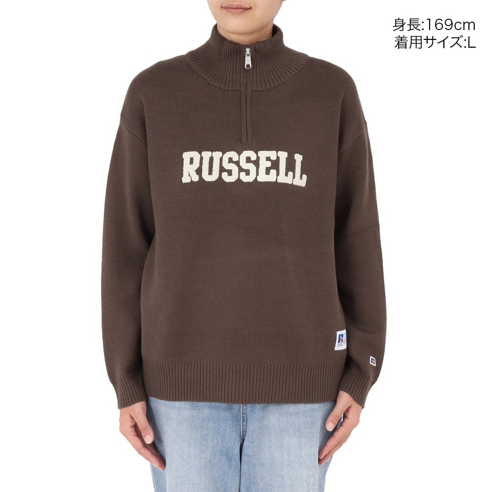 ラッセル（RUSSELL）（レディース）カレッジ ロゴ ニットセーター RBL24F1006 BRN